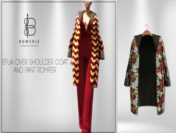 <*>B<*>Efua Leaves Over Shoulder Coat