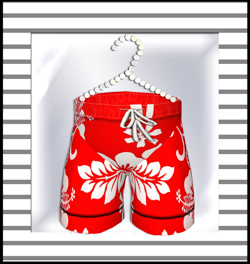 ❤ Pat A Kake Hawaii Boy Red Trunks❤ 