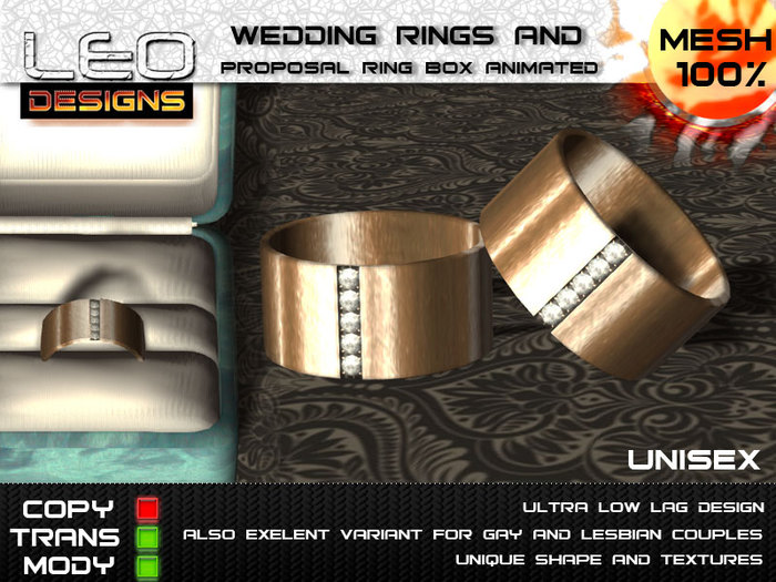 wedding rings and proposal ring box animated_gold