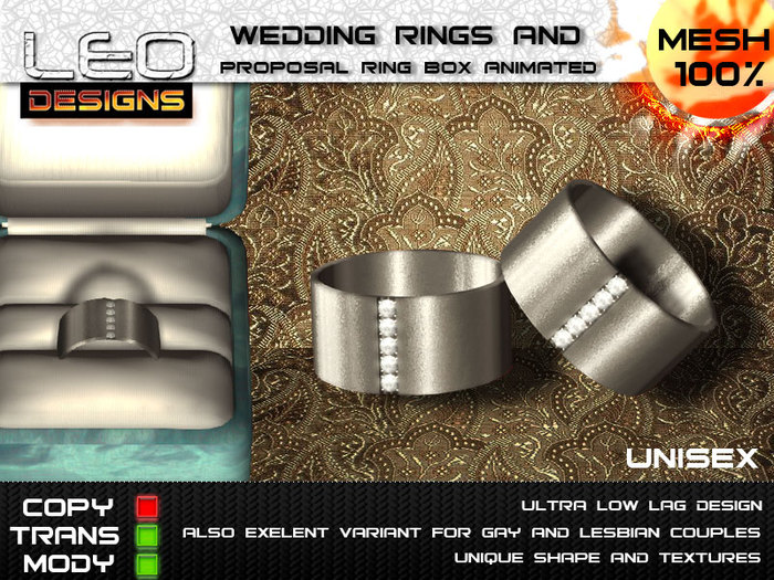wedding rings and proposal ring box animated
