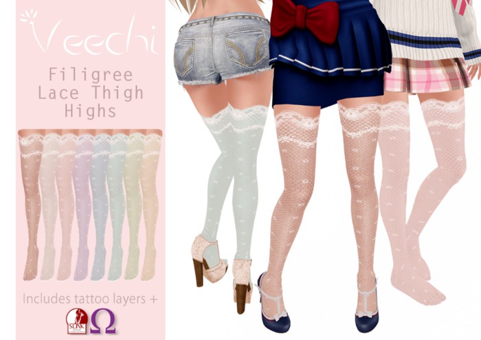 Veechi - Filigree Lace Thigh Highs