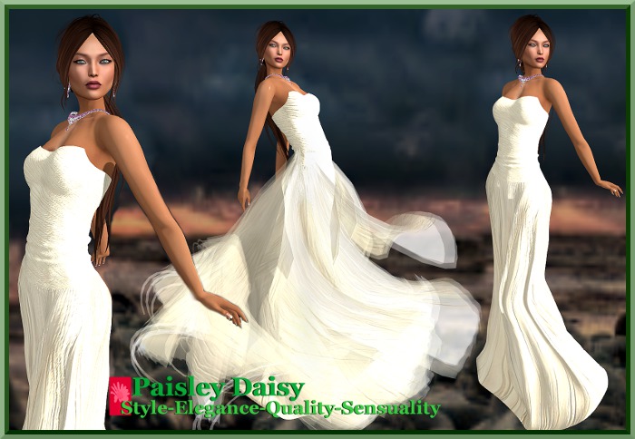 Paisley Daisy - Ripple Vortex Gown Ivory Latte