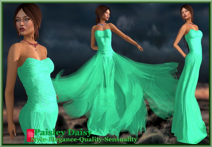 Paisley Daisy - Ripple Vortex Gown Mint green