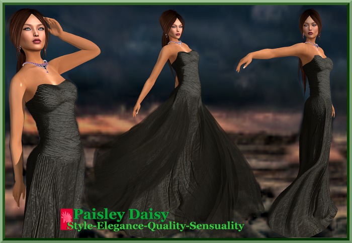 Paisley Daisy - Ripple Vortex Gown Gris Black