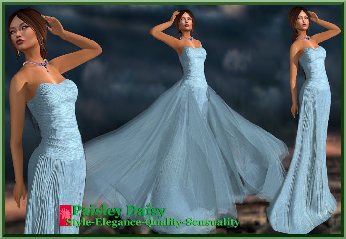 Paisley Daisy - Ripple Vortex Gown Blue Haze