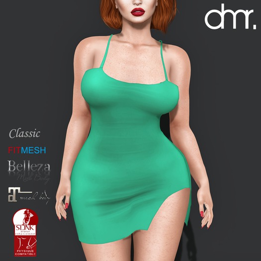 [DR]Mini Dress Pty Green ::Mesh::