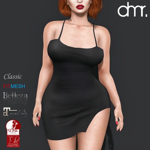 [DR]Mini Dress Pty Black ::Mesh::