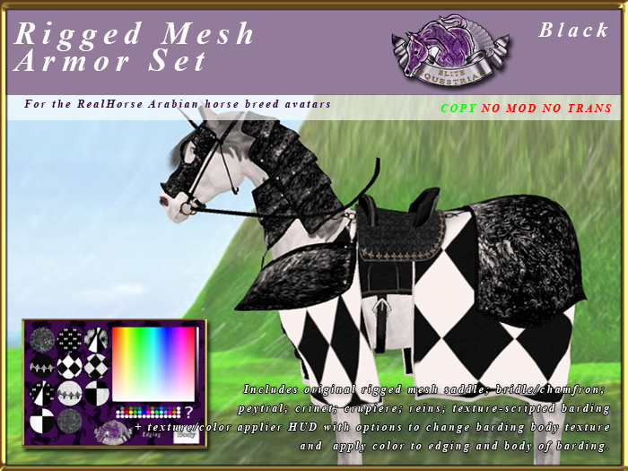 Second Life Marketplace - *E* Rigged Medieval Armor [BOXED] RHAB Black