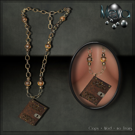 Meva Long Book Necklace Gold Box