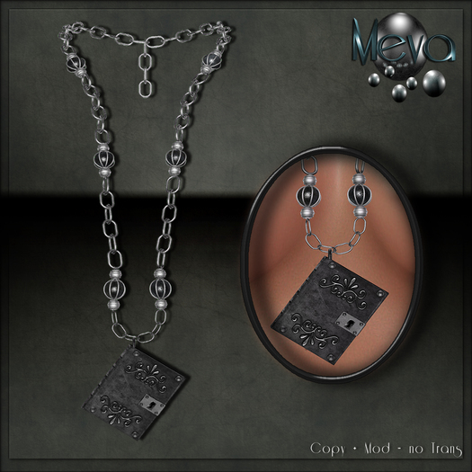 Meva Long Book Necklace Silver Box