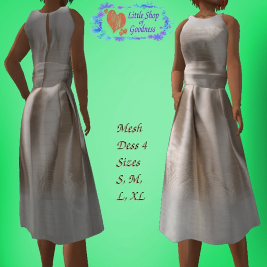 Beige Retro Style Satin Midi Dress With Wide Waist Mesh DEMO