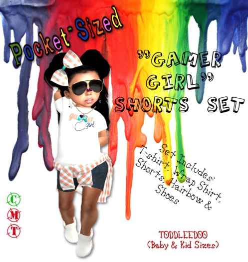 *PoCkEt-SiZeD* Gamer Girl Shorts Set (TD)- Bagged