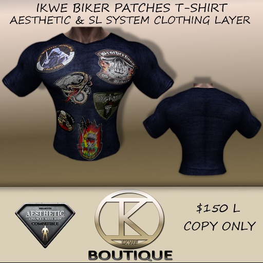 IKWE Muscle Tee w Biker Patches