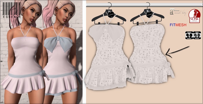:ESSENCE:CANDY DRESS WHITE /FLOWERS