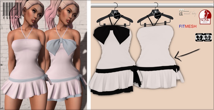 :ESSENCE:CANDY DRESS BLACK/WHITE