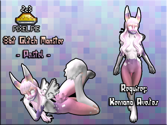 PIXEL PIE - 8bit Glitch Monster - Pastel