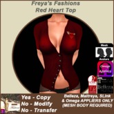 Freya's Fashions Red Heart Top