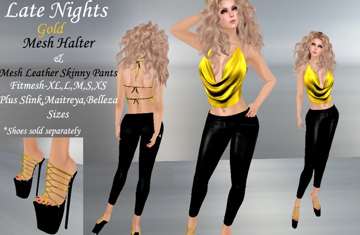 Late Nights in Gold Fitmesh + Mesh Body Sizes BOXED