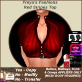 Freya's Fashions Red Stripes Top