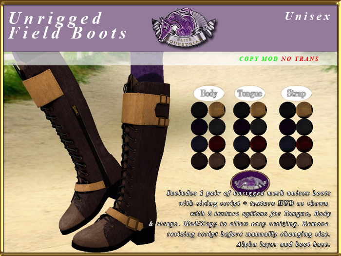 *E* Unrigged Unisex Field Boot Set [BOXED] Texture Scripted