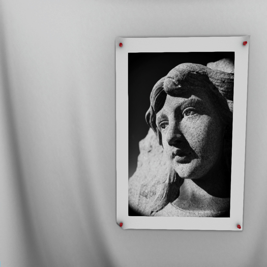 Black & White Gravestone Face Oversized Photography Print