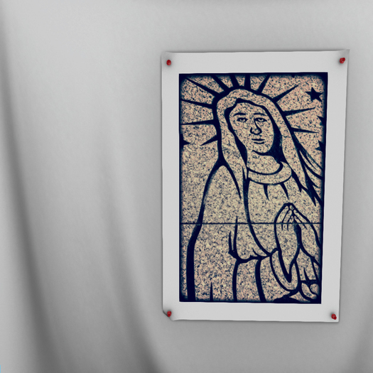 Etched Mary Cemetery Oversized Photography Print