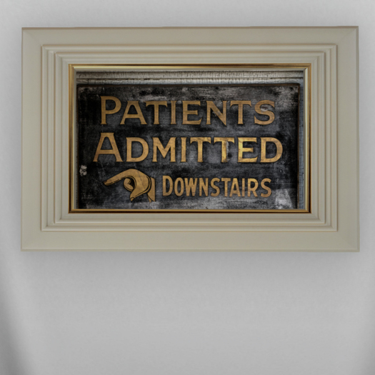 Tewksbury State Hospital Patient Sign White & Gold Framed Photography Print