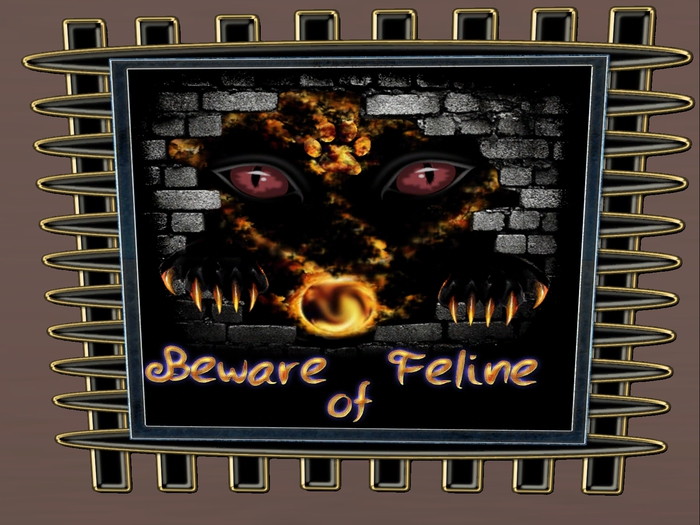 Demented Rabbit- Beware of Feline Sticker Art