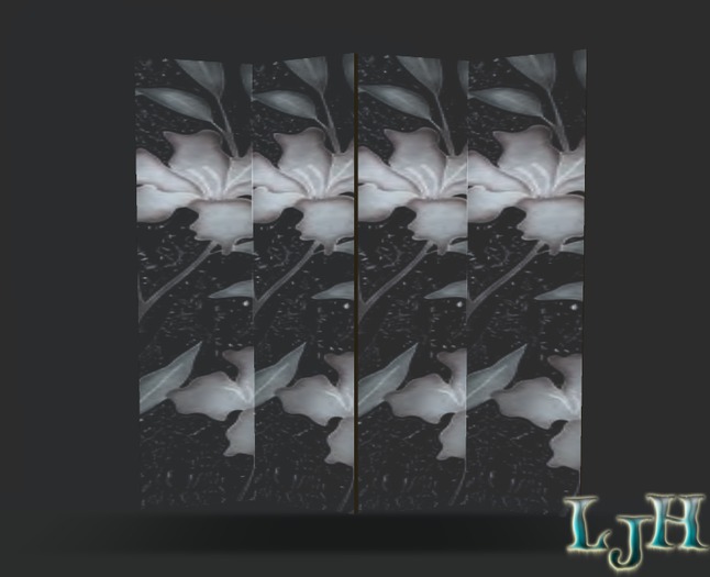 [LJH] Designs Japanese Style Privacy Screen - ETCHED FLOWERS PROMO DOLLARBIE
