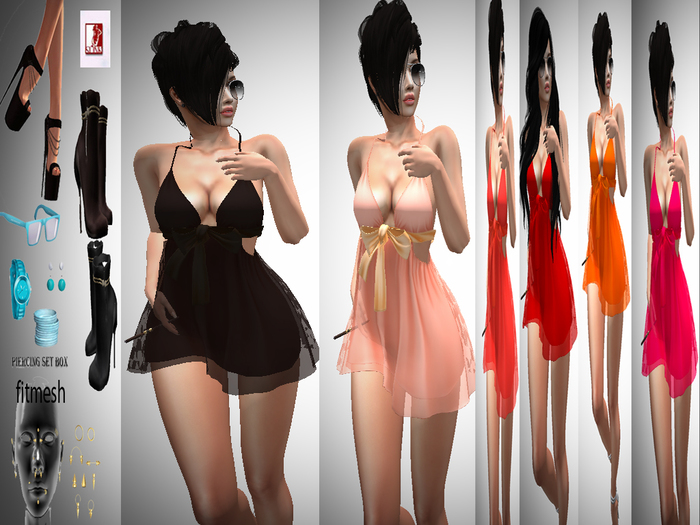 FIRU_FITMESH_OFCOURSE DRESS
