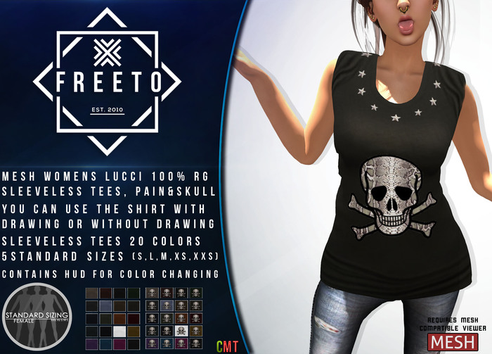FREETO EST. 2010 - MESH Womens Lucci Sleeveless Tee w/HUD