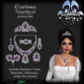 [FPI] Carissa Amethyst - Elegant Jewelry set: Necklace, Tiara, Bracelets, Earrings, Hair Sticks