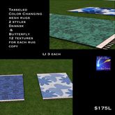 Tassled color changing rugs damask & Butterfly patterns (crate)