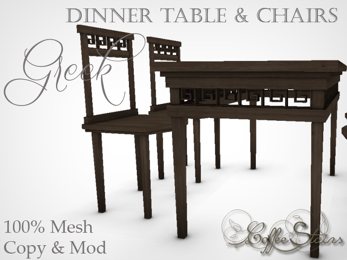 Coffee Stains - Greek Chairs & Table