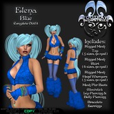 [FPI] Elena Blue - Sexy Little SKirt Outfit with Jewelry, Furry boots & stockings