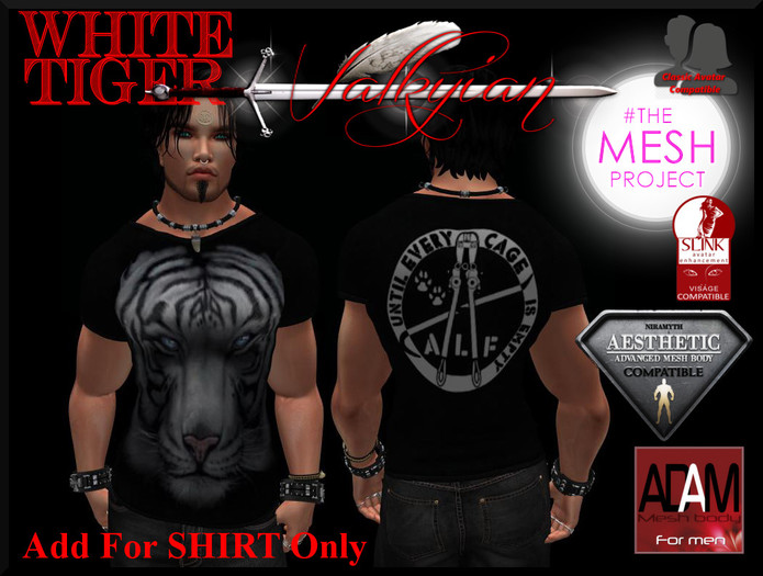 ~Valkyrian~White Tiger TSHIRT FITMESH (BOXED)