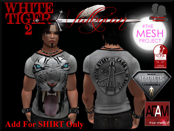 ~Valkyrian~White Tiger2 TSHIRT FITMESH (BOXED)