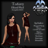 [FPI] Tatum BloodRed - Complete Dress Outfit with Jewelry - Necklace, Earrings, Bracelets & Shoes