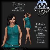 [FPI] Tatum Cyan - Complete Dress Outfit with Jewelry - Necklace, Earrings, Bracelets & Shoes