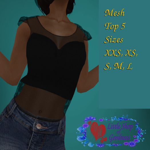 Black Mesh Top With STRAPLESS Bralette - Mesh