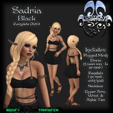 [FPI] Sadria Black - Complete Outfit with Jewelry - Necklace, Arm, wrist, Ankle Ties & Sandals with hud