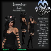 [FPI] Jennifer Black - Complete Outfit with Accessories- Arm Belts, Leg Belts with Guns, Cap, Boots, Jewelry