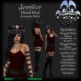 [FPI] Jennifer BloodRed - Complete Outfit with Accessories- Arm Belts, Leg Belts with Guns, Cap, Boots, Jewelry