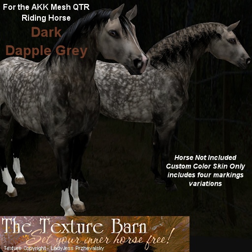 The Texture Barn - Dark Dapple Grey  for AKK Mesh Horse