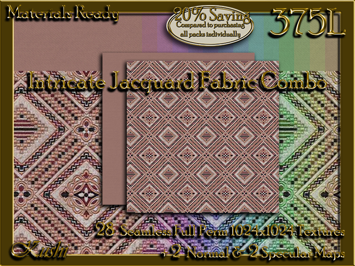 Intricate Jacquard COMBO Fabric Seamless Textures 