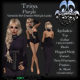 [FPI] Trina Purple - Versatile Set Creates Multiple Looks: Top, Coreset, Boots, Warmers, Skirt, Panties, Collar