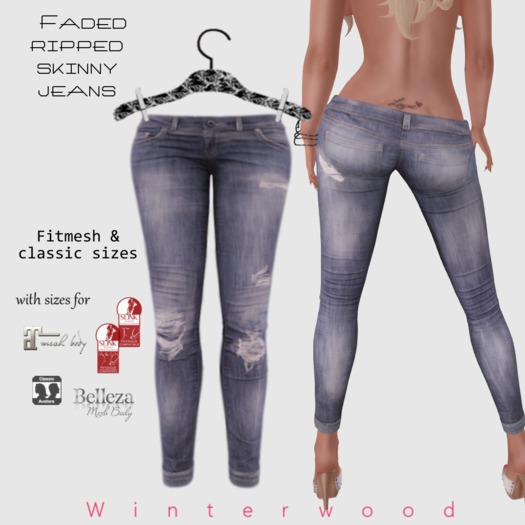 .:WinTeRwooD Designs:.Faded Ripped Skinny Jeans