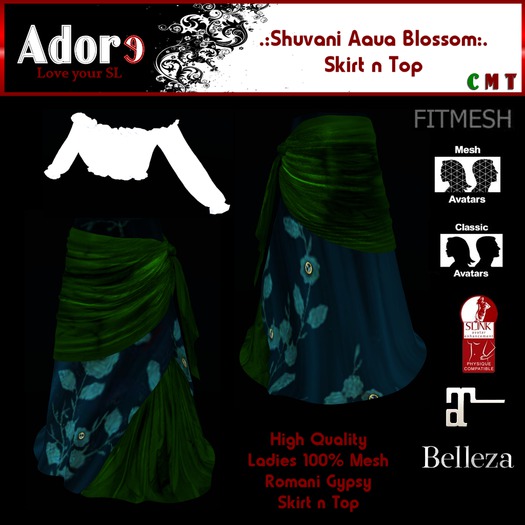 .:Adore:. Aqua Blossom Shuvani Set