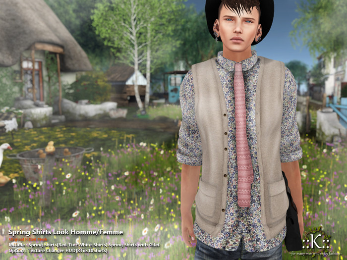 ::K:: Spring Shirts Look Homme/Femme Gray