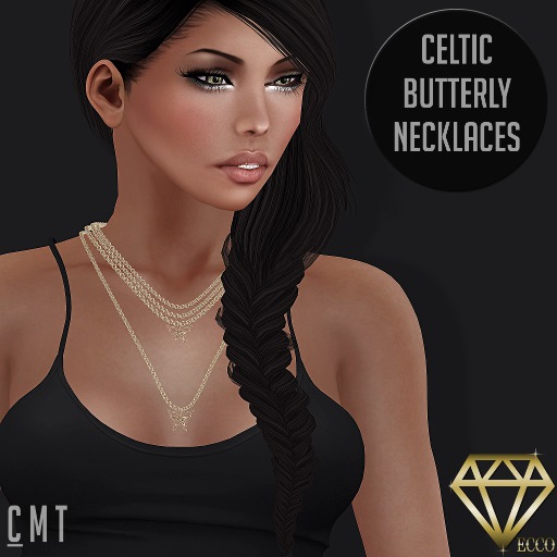 .:ECCO:. Celtic Butterfly Necklaces - Gold